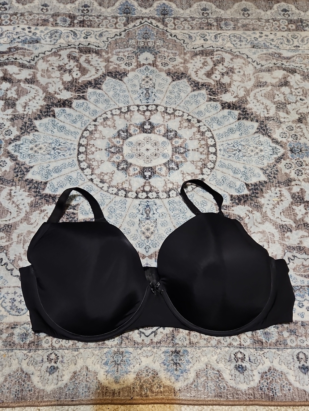 Women's Smooth Black Underwire Bra with Support